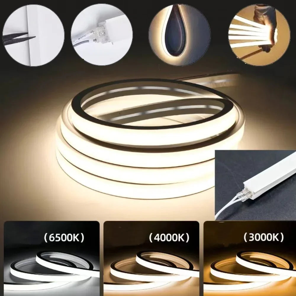 profil silicone ruban led blanc éclairage sous meuble cuisine salon décoration intérieure