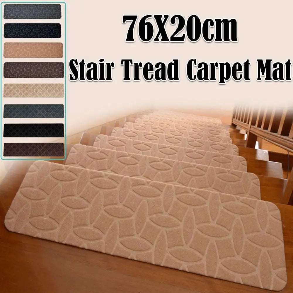 tapis escalier antidérapant vinyle daim patchwork noir gris beige moderne minimaliste