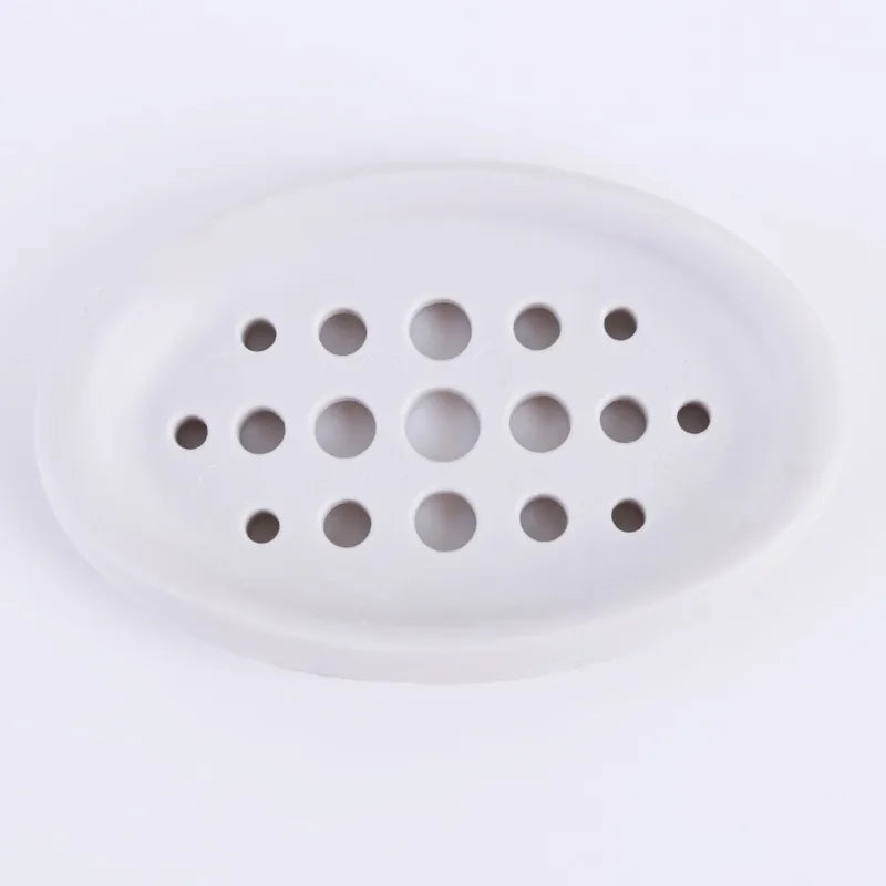 porte savon silicone vert pastel rose clair blanc bleu moderne minimaliste rond ajouré antidérapant