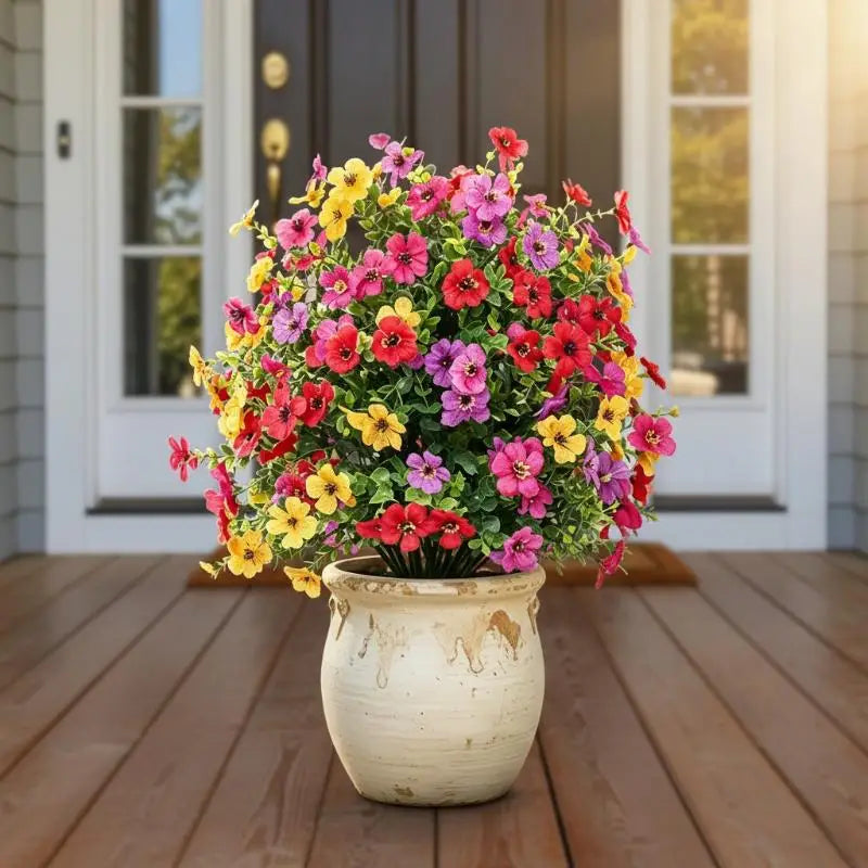plantes artificielles fleurs rouges roses jaunes violettes décoration intérieure moderne tringle noire branchettes simples