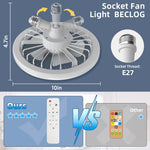 ventilateur led moderne blanc télécommande lumineux rafraîchissant chambre salon