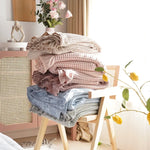 couverture coton rose motif points douce enfant maison printemps automneversible portablewasherhandonly