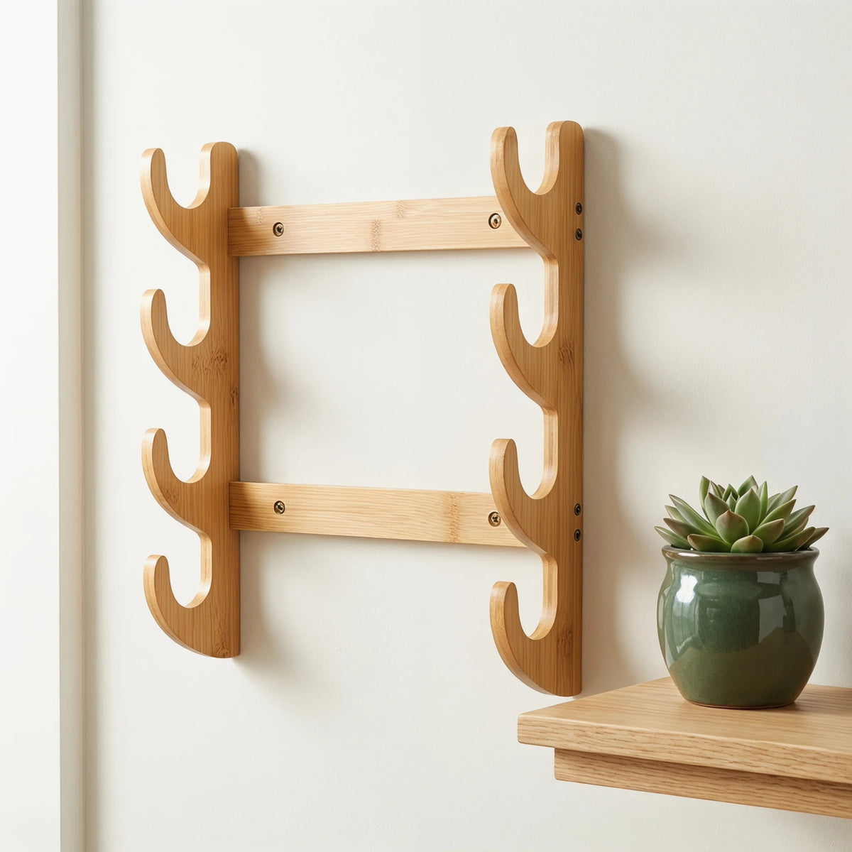 support mur épées sabres katanas japonais traditionnels deco épingle bois clips marronclair