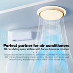 lampe ventilateur sans pales invisible télécommande led moderne blanc brun noyer imitation bois fixations