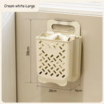 panier linge blanc marron perforé pliable moderne fixé mur multifonctionnel