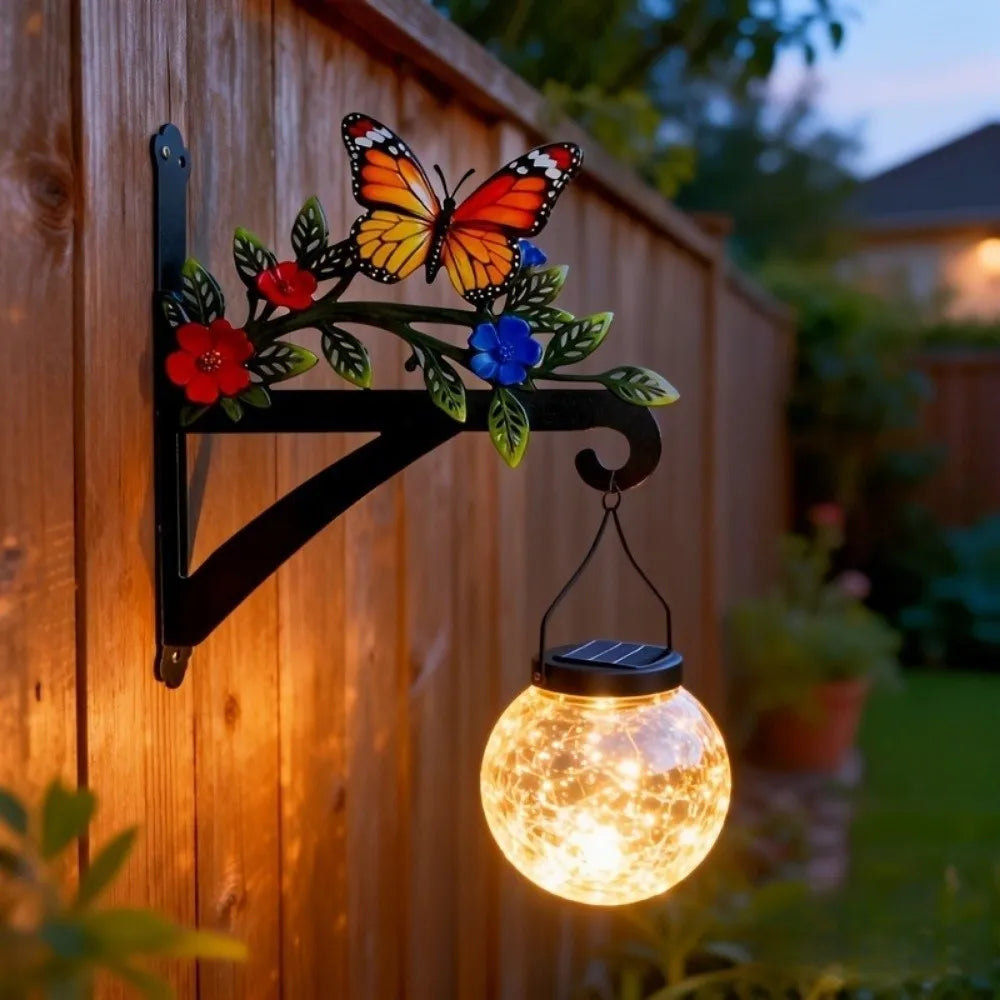 support mural décoratif oiseau papillon fleurs noires artisanal rustique vis clipsextérieurintérieurrésistantrouille