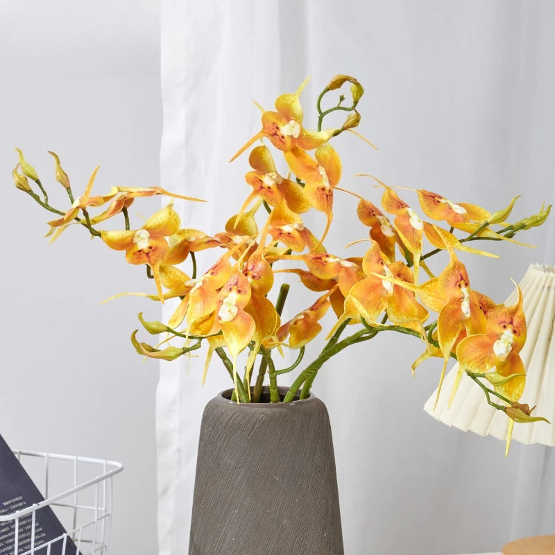 décoration mariage orchidées artificielles 5pcs violet blanc jaune modernes intérieur
