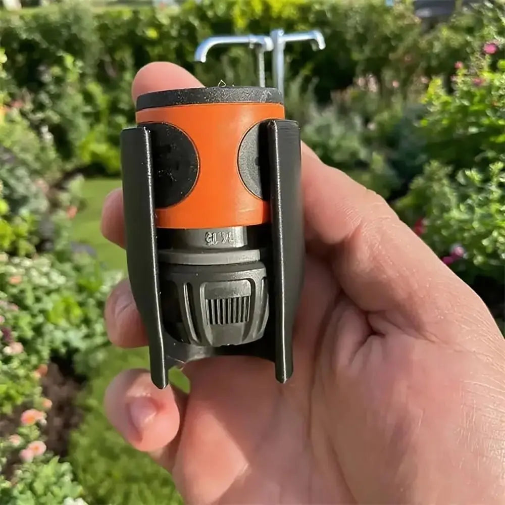 support mural jardin pistolet eau tuyau fixation noir orange gris fonctionnel utilitaireextérieur arrosage