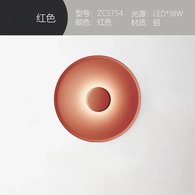 plafonnier led moderne minimaliste blanc gris rose rond lisse opaquet tactile