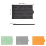 tapis drainage silicone orange moderne grooves antidérapant cuisine évier séchage vaisselle