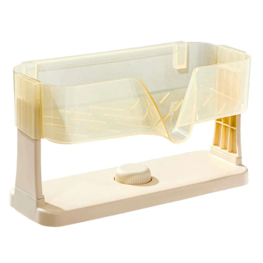 rangement éponges brosses vaisselle ventouse transparent moderne éponge poreuse acier inoxydable multiple usage beigeclair