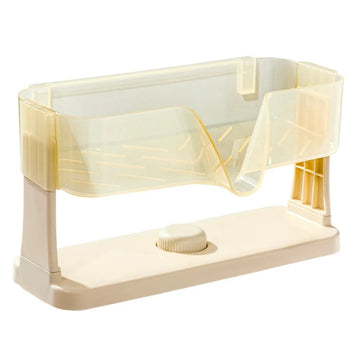 rangement éponges brosses vaisselle ventouse transparent moderne éponge poreuse acier inoxydable multiple usage beigeclair
