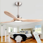 ventilateur moderne 52 pouces bois lampe intégrée télécommande led certifications ul ccc