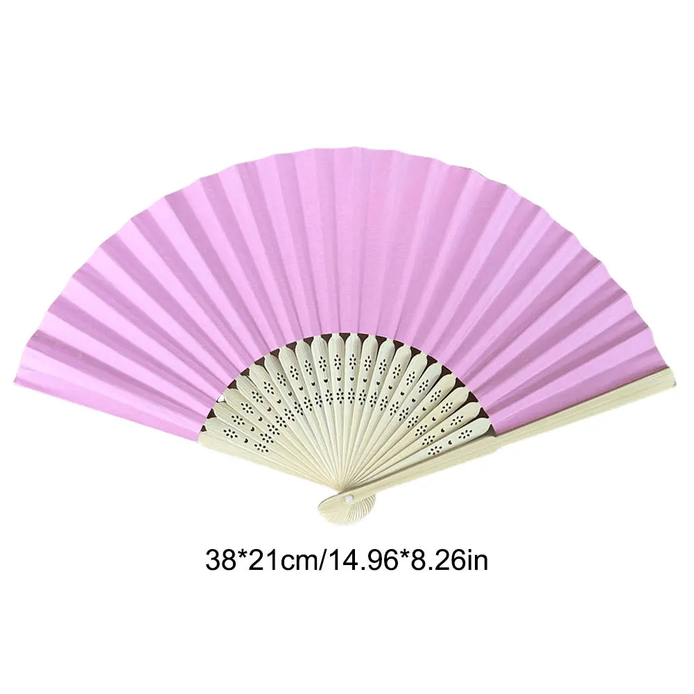 éventail pliant main papier bambou rayures horizontales classique blanche blanc rose rouge Jaune Noir