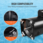 pompe piscine noire industrielle 2hp 230v 60hz 78ampères 3450trmin vis fixation