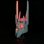 casque robot gris led noir détail sculpté cyberpunk base plate