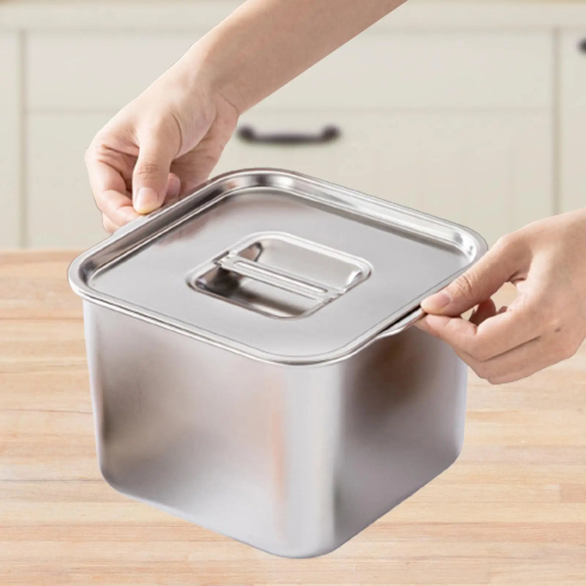 boîte rangement acier inoxydable 18cm poignée moderne épices condiments stockage cuisine