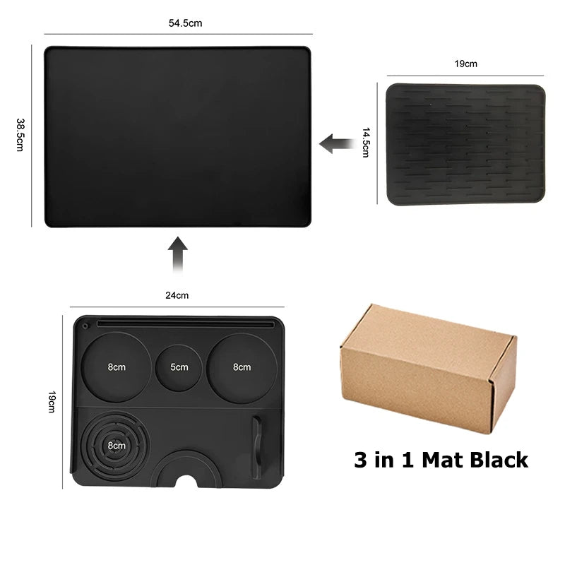 tapis protection machine silicone noir moderne antidérapant respectueux environnement 54.5x38.5cm