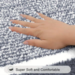 tapis sol microfibre moderne gris blanc bordure blanche antidérapant salle bain