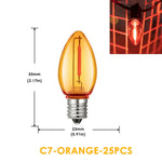ampoules led c7 multicolore jaune bleu rouge vert orange transparentes modernes ip44 étanche 1w