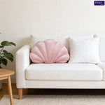 coussin velours coquillage lavable moderne rose bleu violet lit salon chambre