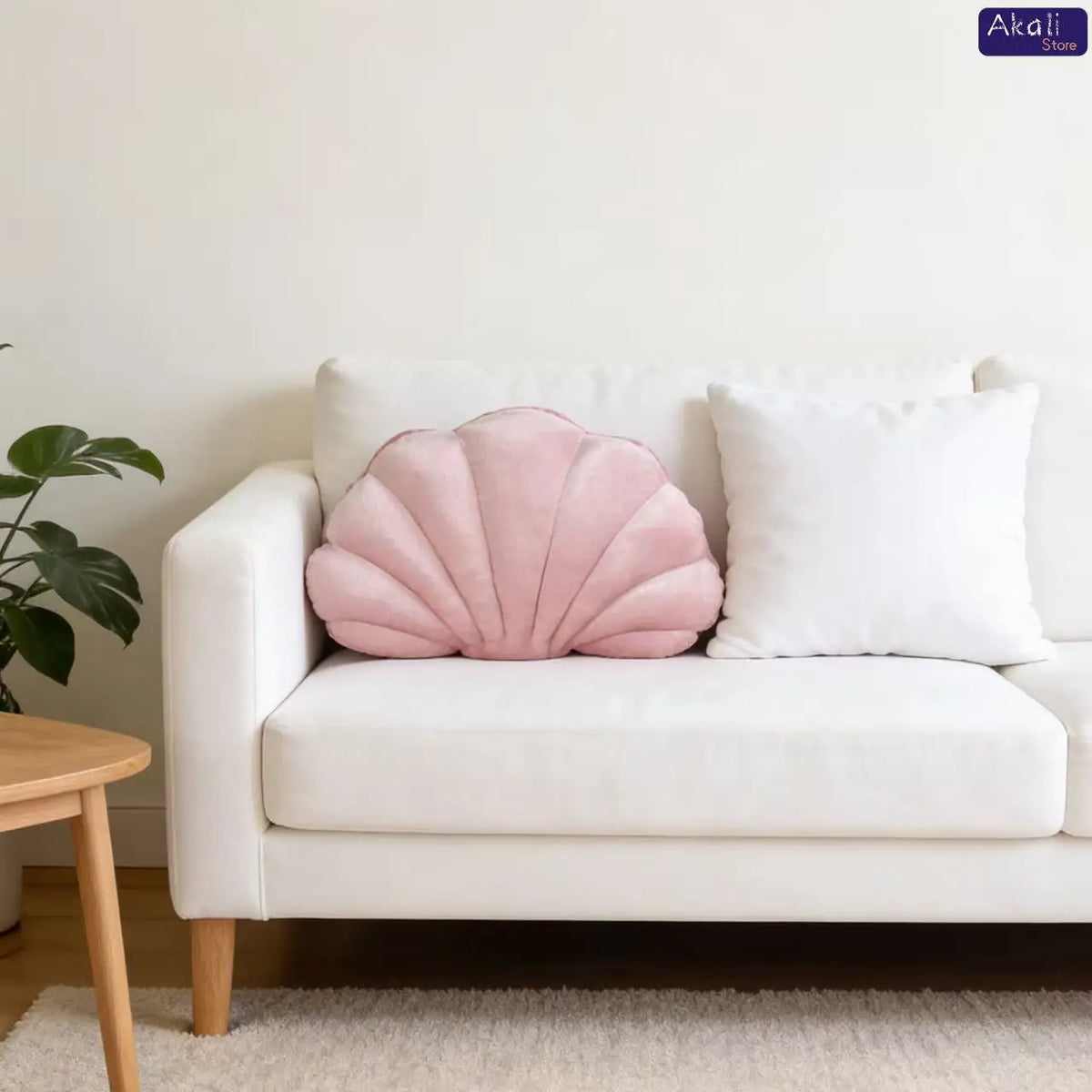 coussin velours coquillage lavable moderne rose bleu violet lit salon chambre