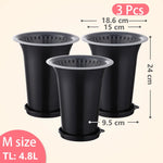 pots orchidées noir moderne adhésif racines controle fleur plante verte 13cm 15cm 18cm