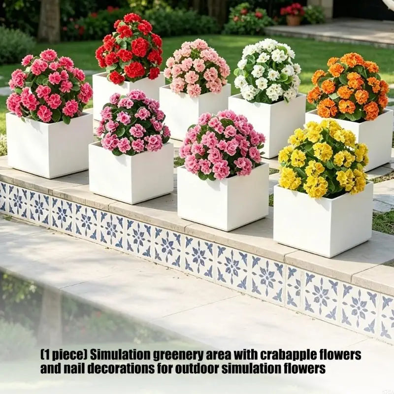 décoration intérieure plante artificielle fleur rouge blanche jaune moderne minimaliste piquet noir pot