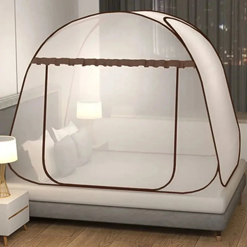 filet lit transparent moderne gris bleu marron maille fine maison extérieur camping voyage
