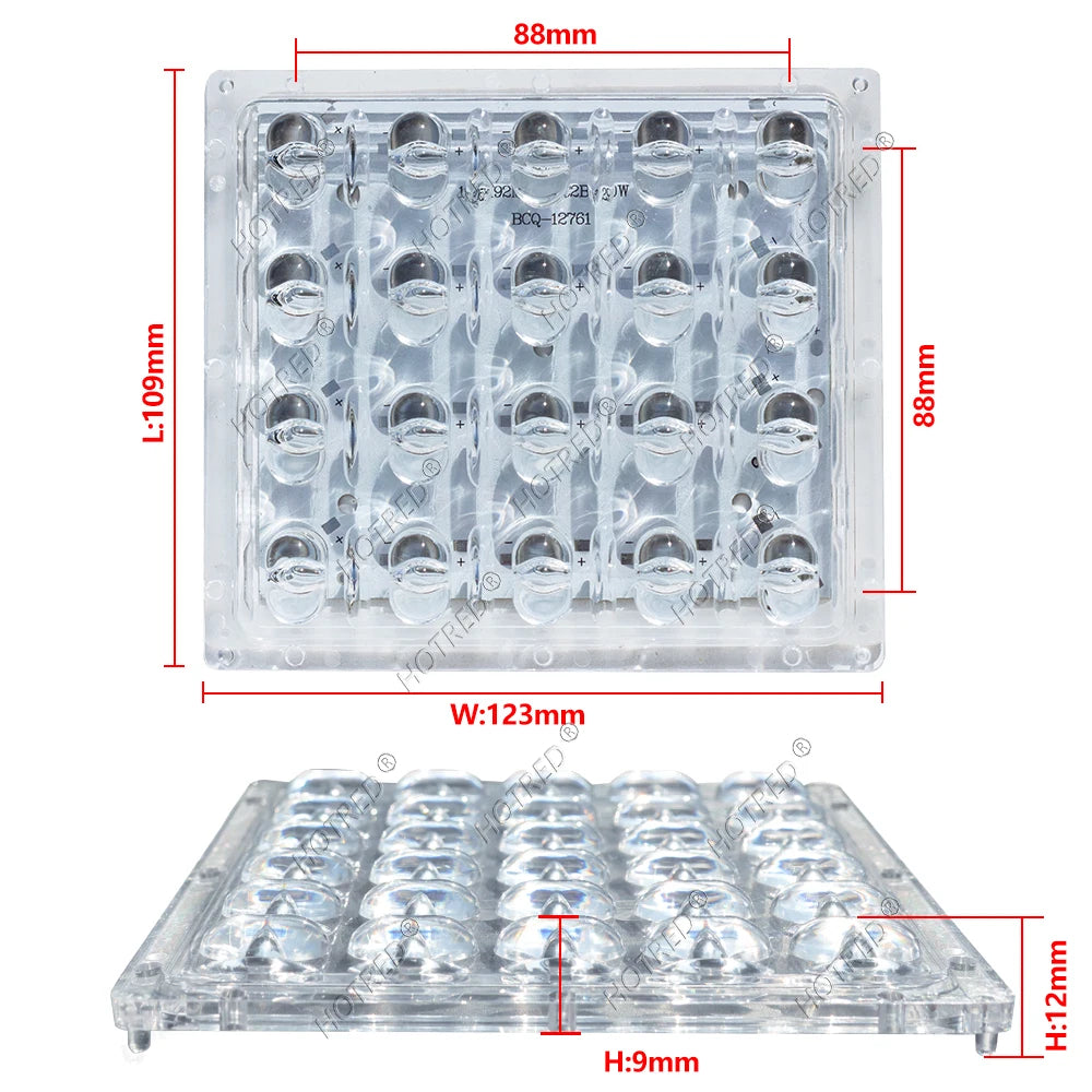 support led pcb aluminium 105mm 92mm lentille réflecteur moderne joint étanche 20w 60w fixations