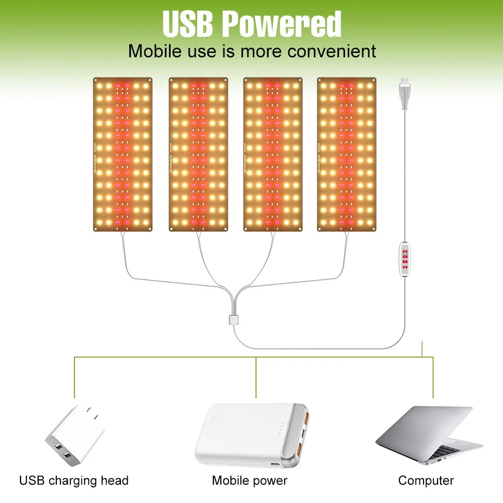 lampe led plante blanc rouge vert grille leds clips moderne fonctionnel