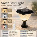lampe solaire led ip65 étanche rgb automatisée moderne transparente motifs géométriques fixée
