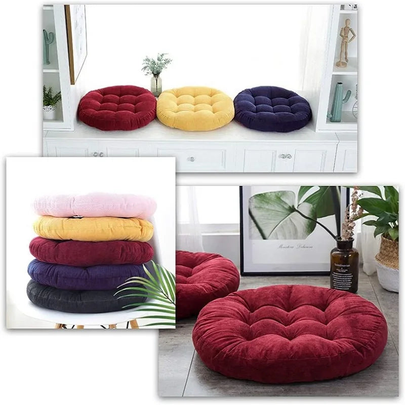Coussin de sol rouge ajoutant une touche de couleur à un intérieur