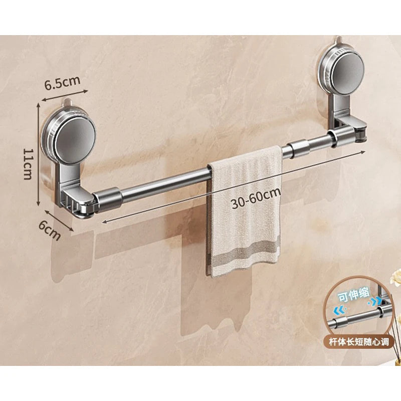 porte serviettes mural ventouse 80cm acier inoxydable moderne sans poinçonnage lisse argenté serviettes blanches