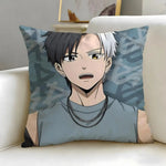coussin dessin animé personnages polyester bleu gris noir blanc rose moderne facile laver zippé