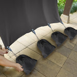 accessoires rideau extérieur clips sacs lestés tissu polyester gris noir moderne minimaliste