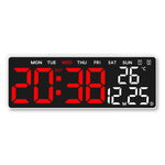 Horloge numérique LED affichage temps jour date température noir blanc vert bleu.orange moderne