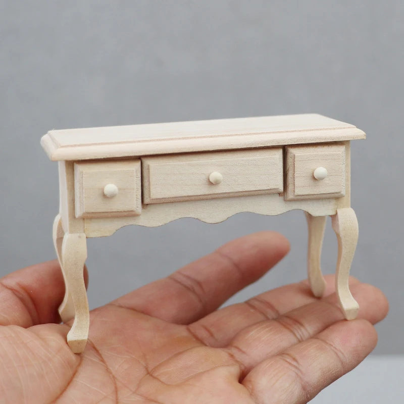 meuble miniature bois classique commode tiroirs blancs décoration intérieure miniature animaux nature