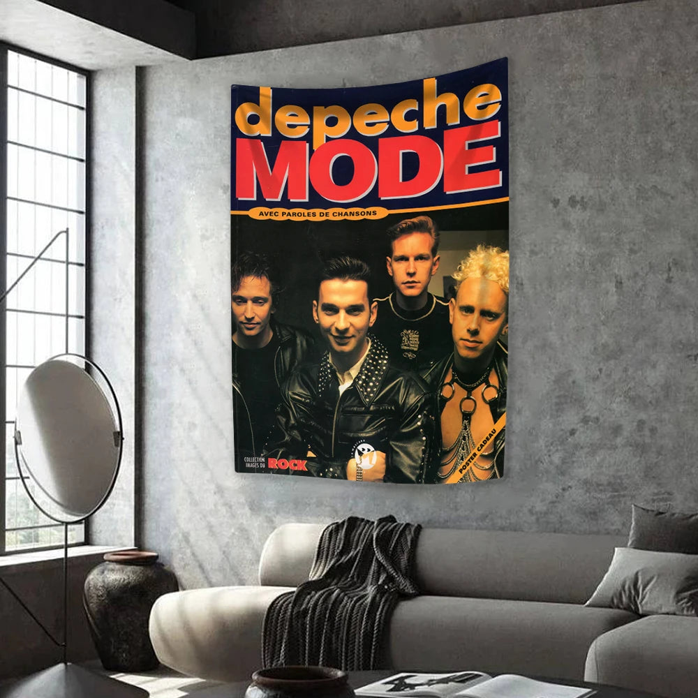 tapisserie murale décoration chambre musique rock band britannique tissu suspendu moderne graphique grand