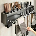 porte outils cuisine gris moderne porte couteaux fourchettes spatules pinces soufflets serviettes bpa free