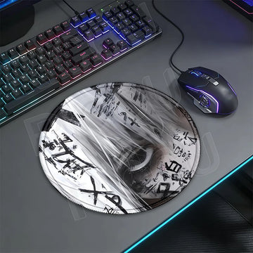 tapis souris rond antidérapant caoutchouc motif dessin animé moderne gaming pc gamer