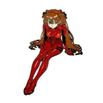 badge anime asuka rouge dessin animé brillant produit fini métal unisexe opacité