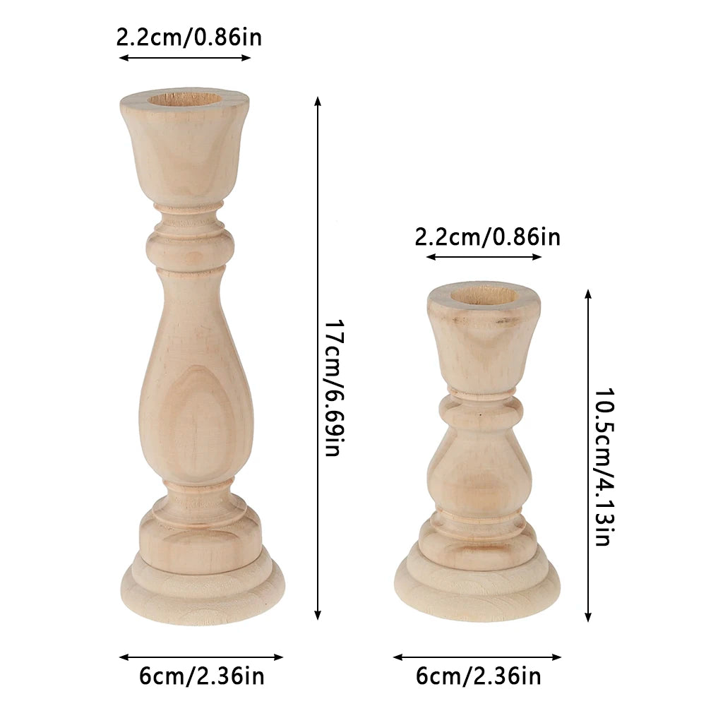 supports bougie bois naturel décoration classique rustique fixer chez soi chandelles incluses