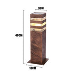 lampe solaire moderne noir marron doré rayures horizontales finition métallique ip55 led