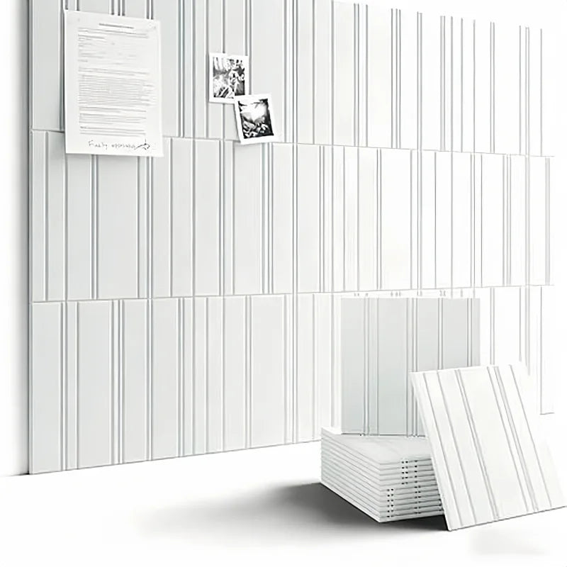 panneaux décoratifs feutre rayures verticales moderne adhésif 30cm 30cm 12 pièces