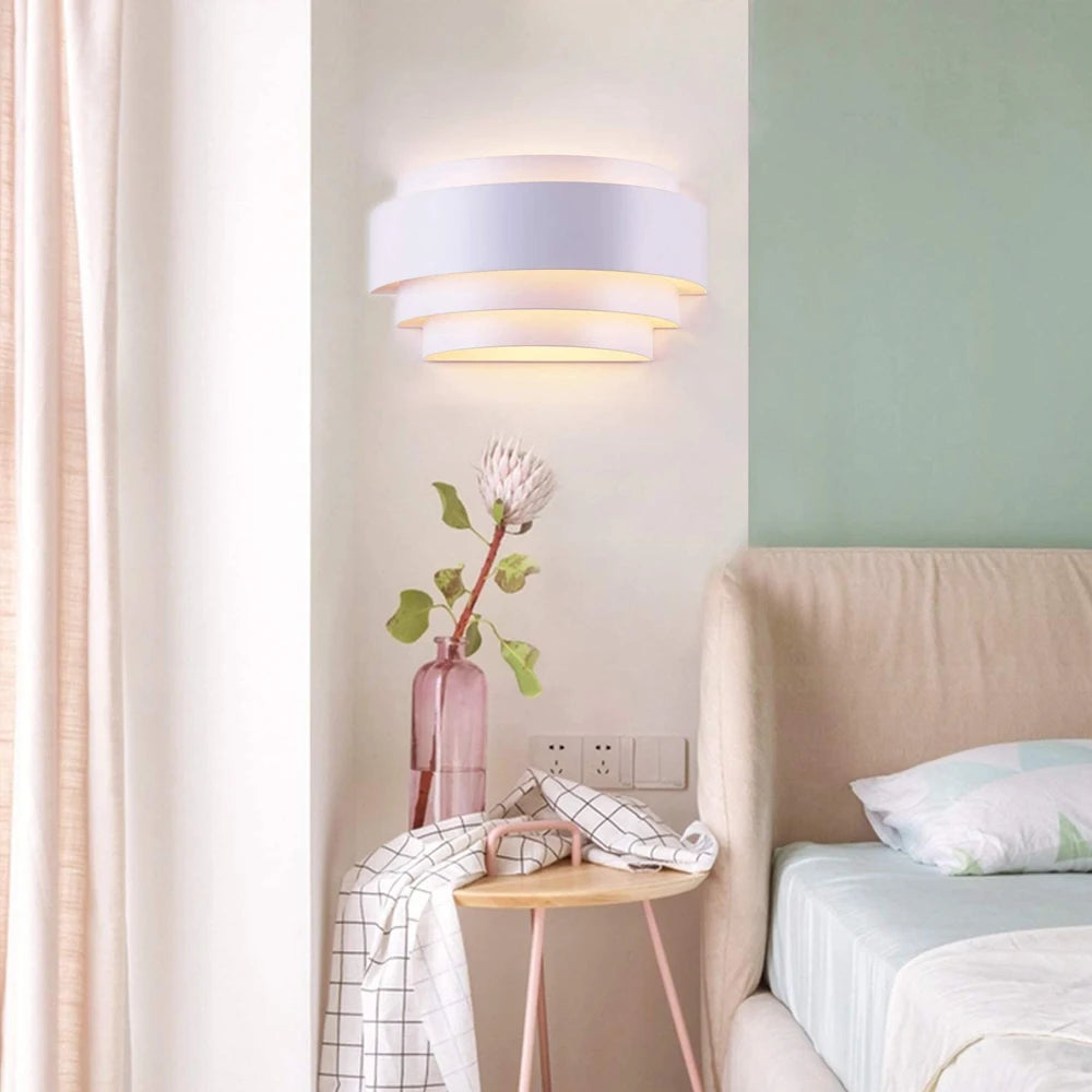 applique murale led moderne blanc ronds concentriques cuisine chambre coucher salon entree étude