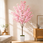 arbre artificiel fleurs rose clair moderne pot extérieur decoration maison jardins patios anniversaires
