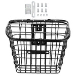 panier avant vélo acier noir couvercle treillis classique utilitaire fixations boulons