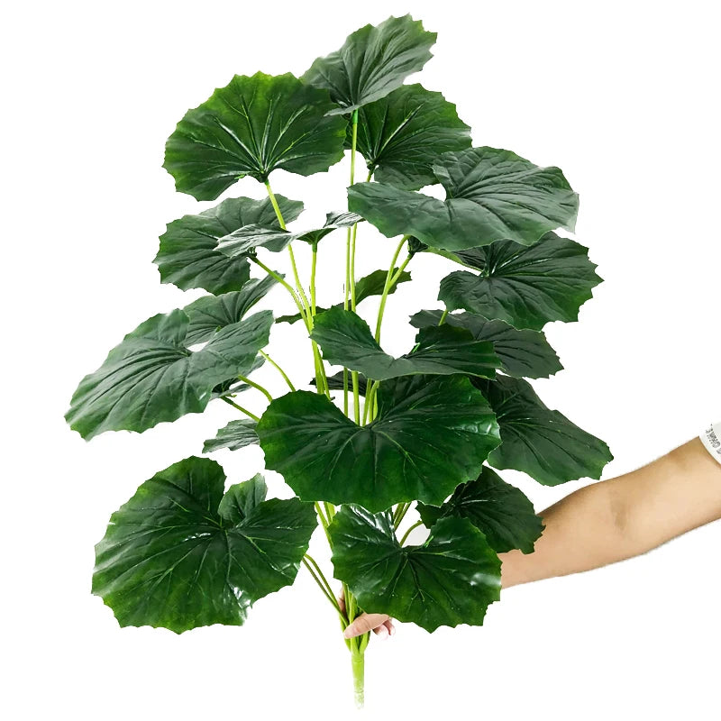 plantes artificielles feuilles vertes monstera palmes extérieures decoration moderne jardins maison tronc faux