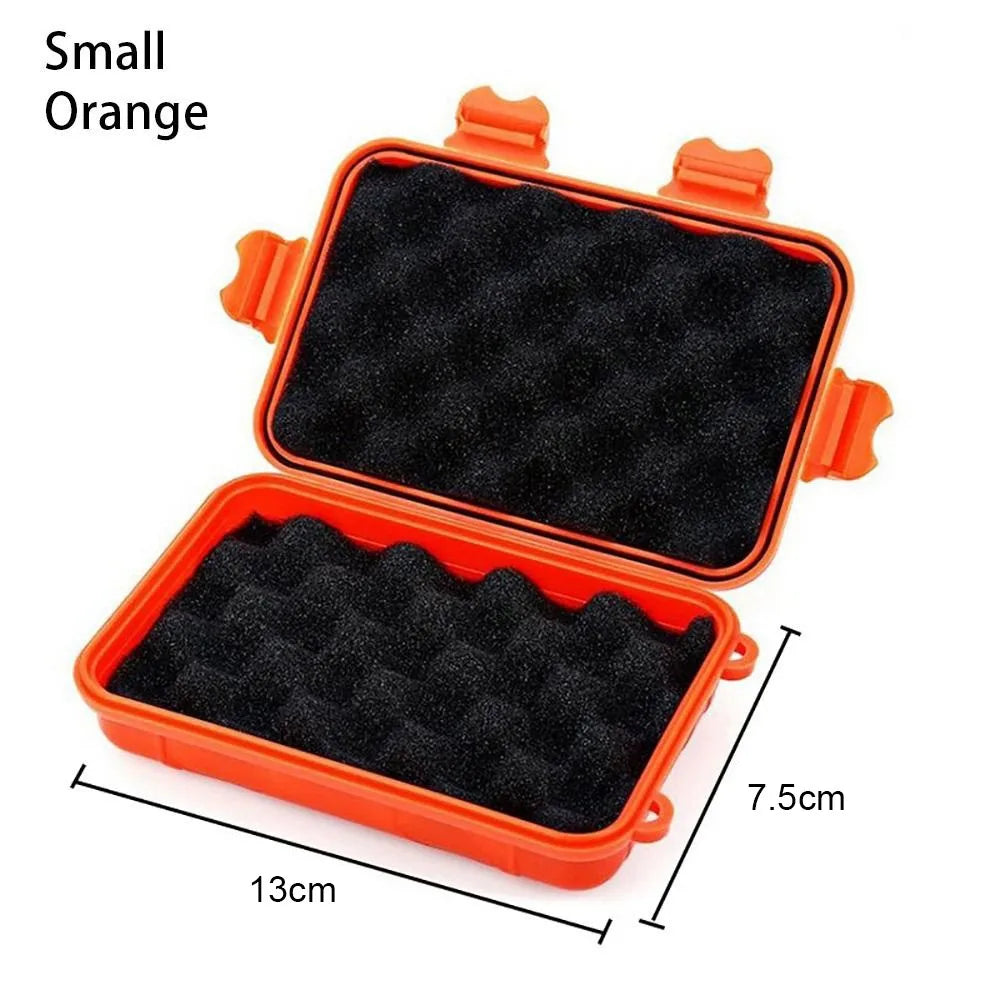 boîte rangement voyage plastique empilable orange noir marron texture mat étanche clips coussin insertion